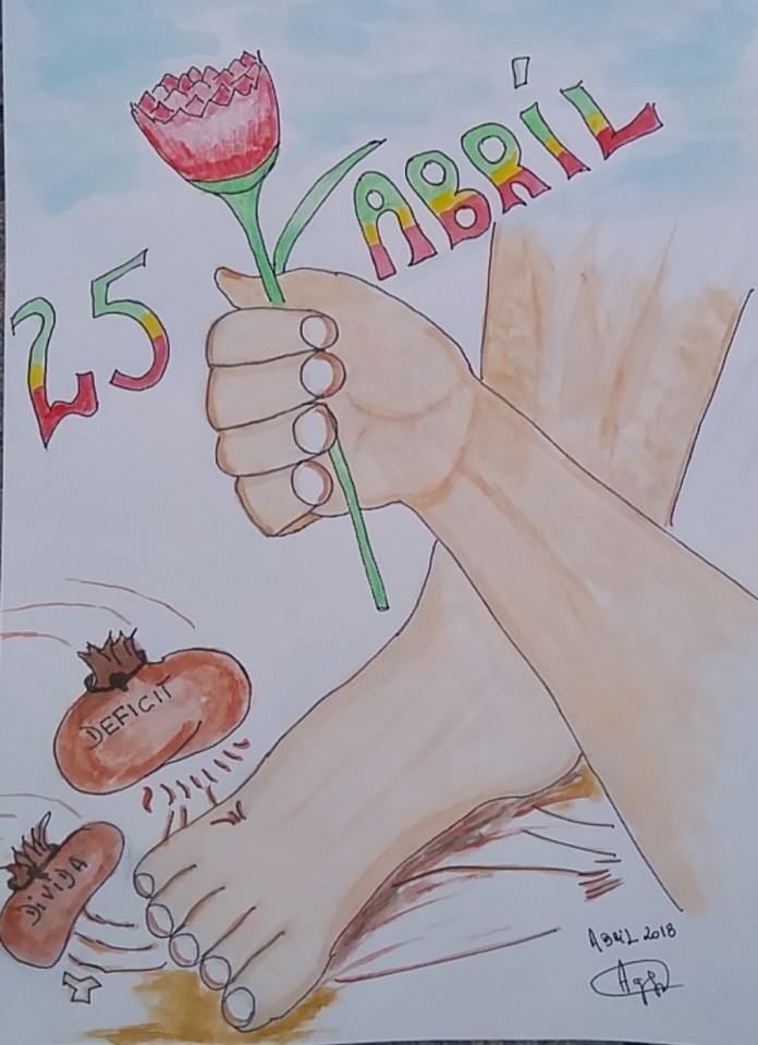 coisas que gosto de partilhar: Desenho sobre o 25 de abril (pintar)