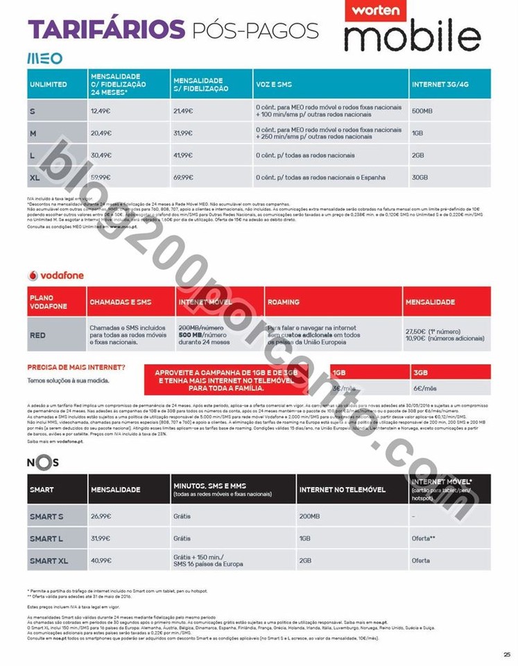 Antevisão Folheto WORTEN Mobile promoções de 9 
