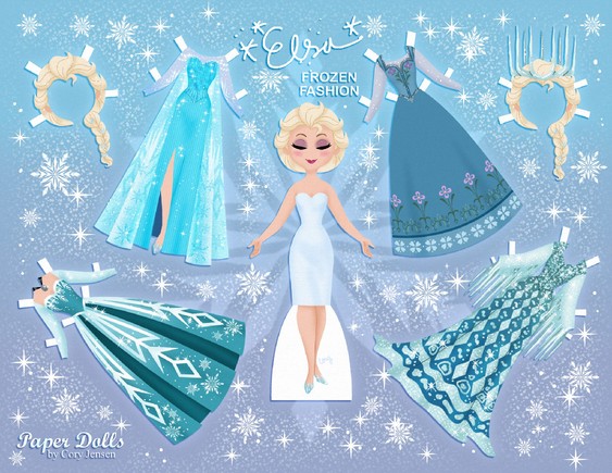 Frozen Disney Bonecas de Papel para Imprimir e vestir - Brinquedos de Papel