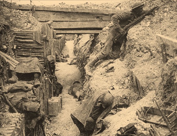 Trincheira em Franca na Grande Guerra A