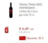 50% vinhos Vinha do Coro