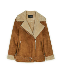 Stradivarius Blusão biker de dupla face oversize 