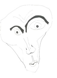 PMC desenho de rosto humano para IMPRONUNCIALISMO.