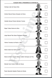 Boletim de voto das eleições presidenciais de 20