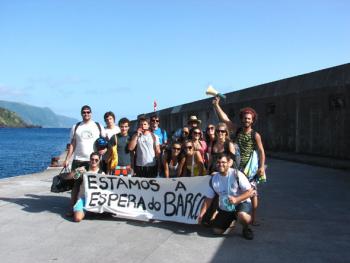 Aspecto da manifestação de ontem, na Calheta...