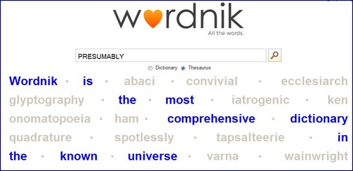WORDNIK, dicionário inglês online vocabulário thesaurus língua inglesa sinónimos acrónimos antónimos