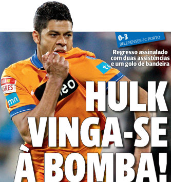 Hulk brilhou na noite do regresso...