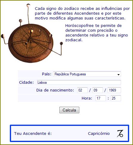 cálculo de ascendente