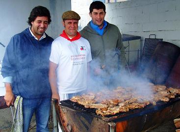 Os homens da grelha em acção...