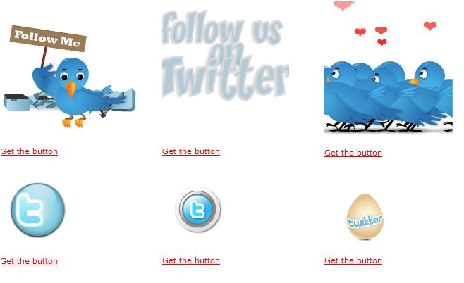 botões twitter