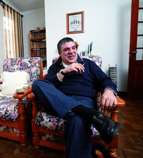 Aranda e Silva, em pose para a entrevista do "D.I."...