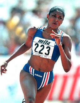 Marie-José Perec, a ex-campeão dos 400 metros, dominadora da volta à pista durante vários anos...