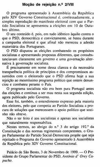 Mocao rejeicao psd 1999