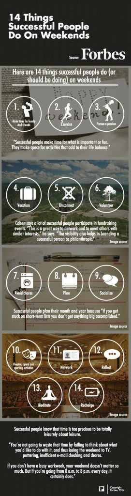 As 14 coisas que as pessoas de sucesso fazem durante o fim-de-semana (revista Forbes).