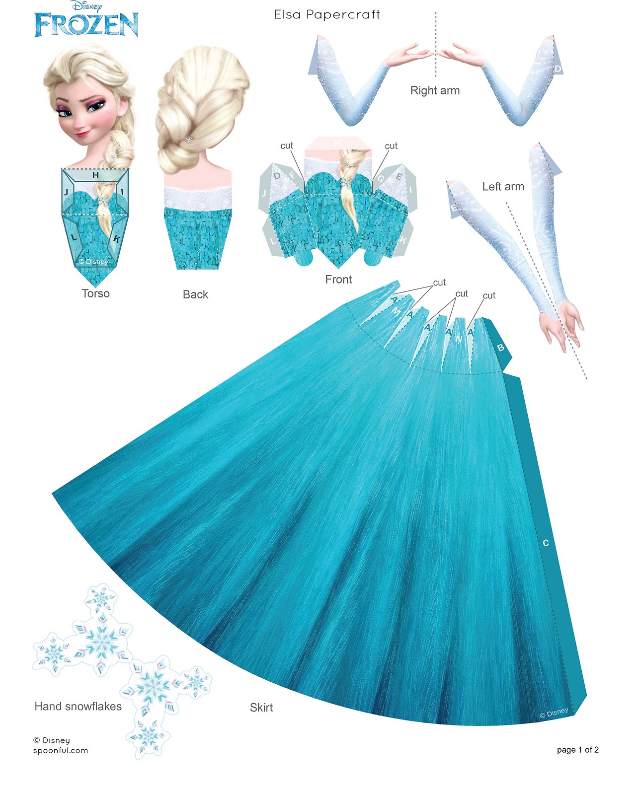 Frozen Disney Bonecas de Papel para Imprimir e vestir - Brinquedos de Papel