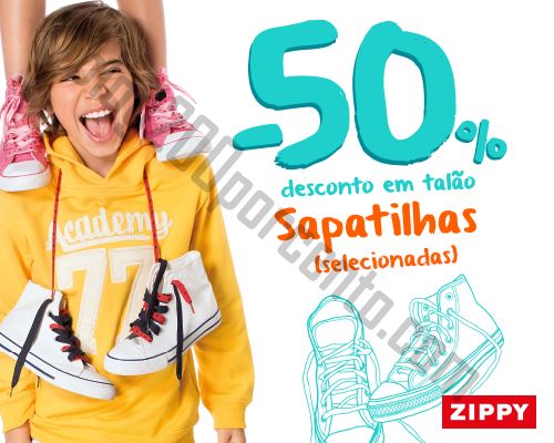 50% de desconto ZIPPY até 31 agosto