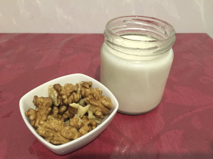 iogurte caseiro com noz