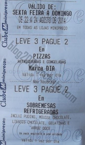 Antevisão Promoções MINIPREÇO de 22 a 24 agosto - fim de semana