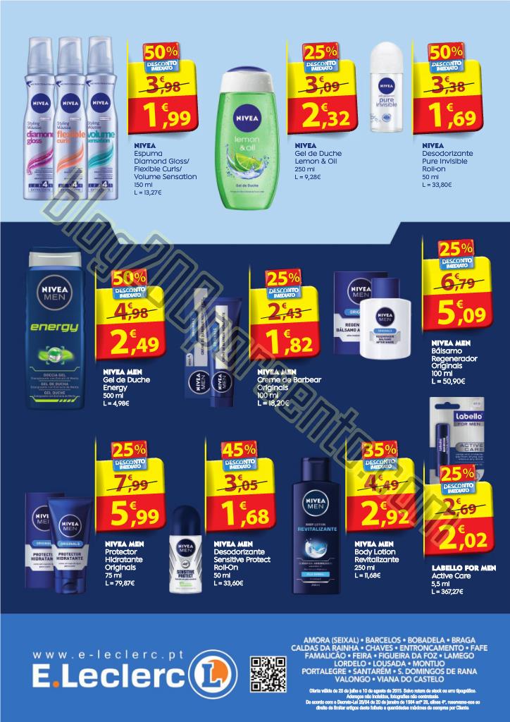 Antevisão Folheto E-LECLERC Nivea de 28 julho a 1