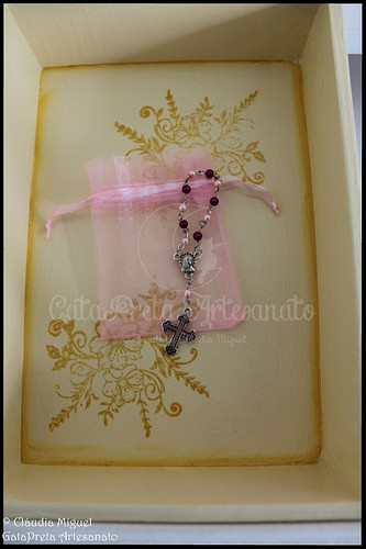 Caixa grande de batizado, de recordações e livro de honra 