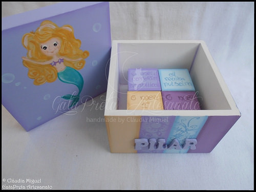 Caixa para ganchinhos, caixas de recordações bebé e placas de porta 