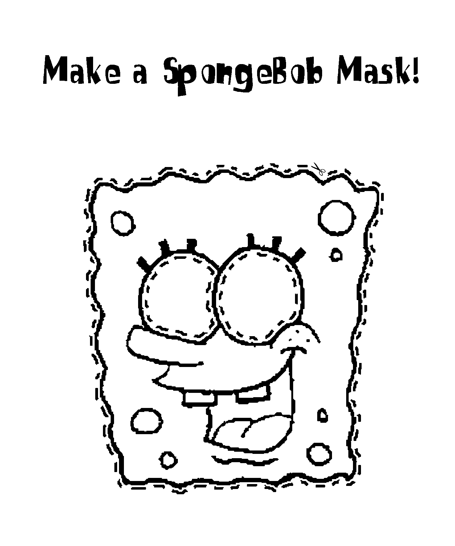 Mascara do Bob Esponja para colorir, imprimir e recortar - Carnaval -  Brinquedos de Papel