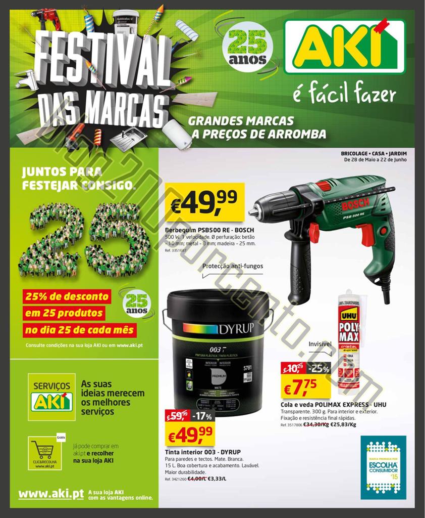 Festival das marcas AKI folheto de 28 maio a 22 ju
