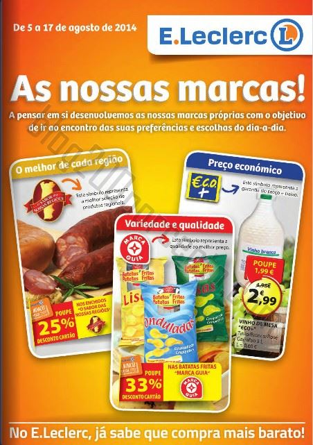 Antevisão Folheto E-LECLERC de 5 a 17 agosto - Marcas Próprias