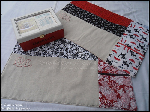 Caixa de chá e Individuais de mesa 