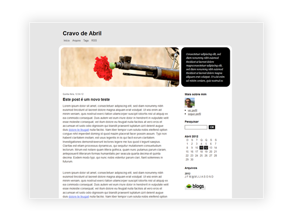 Template Cravo de Abril