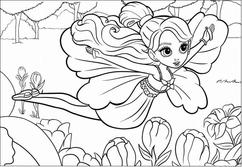 Barbie Polegarzinha fairytopia para Colorir Pintar - Brinquedos de Papel