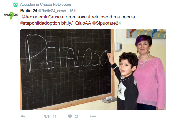 tsf + podcast + Matteo e a sua professora + petaloso + Academia Crusca + novo adjectivo italiano petaloso