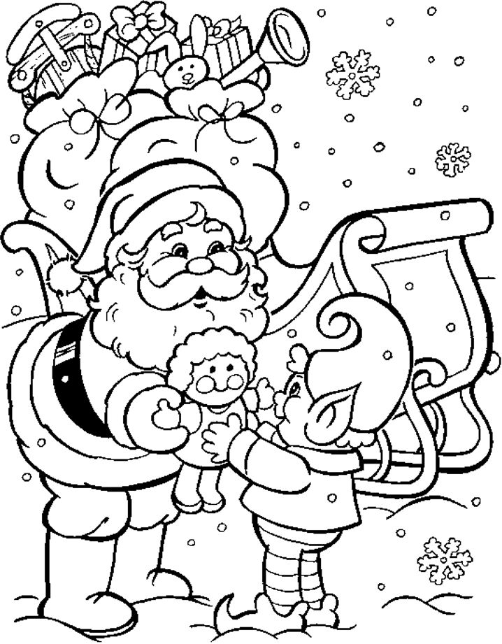 Desenho de Pai Natal feliz para Colorir - Colorir.com