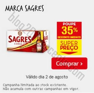 35% de desconto CONTINENTE 2 agosto - Marca Sagres