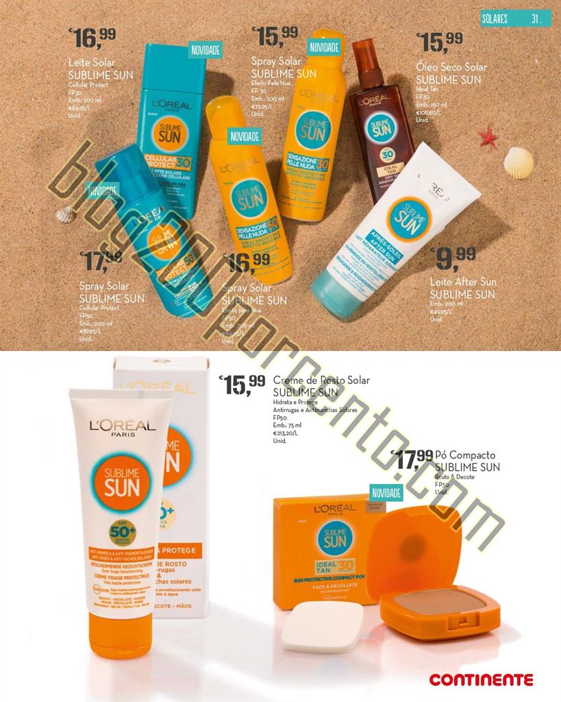 Novo Folheto CONTINENTE Beleza e verão promoçõe