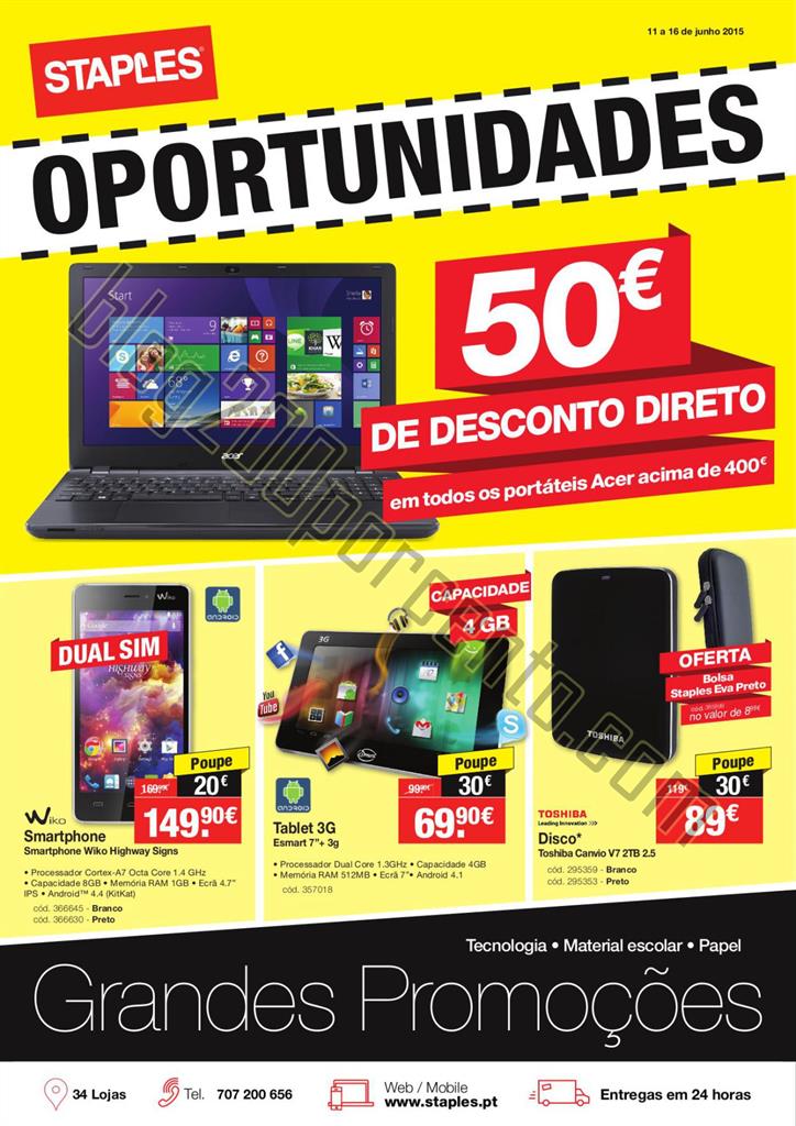 Novo Folheto STAPLES Oportunidades de 11 a 16 junh