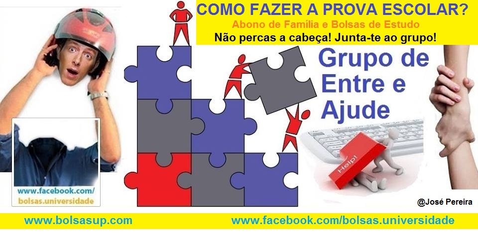 Prova Escolar, Abono de Família, Segurança Social Direta, Bolsas de Estudo