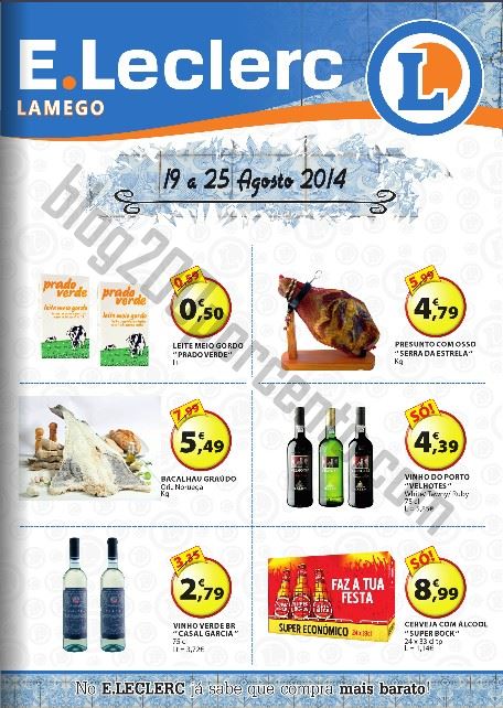 Antevisão Folheto E-LECLERC Lamego de 19 a 25 agosto