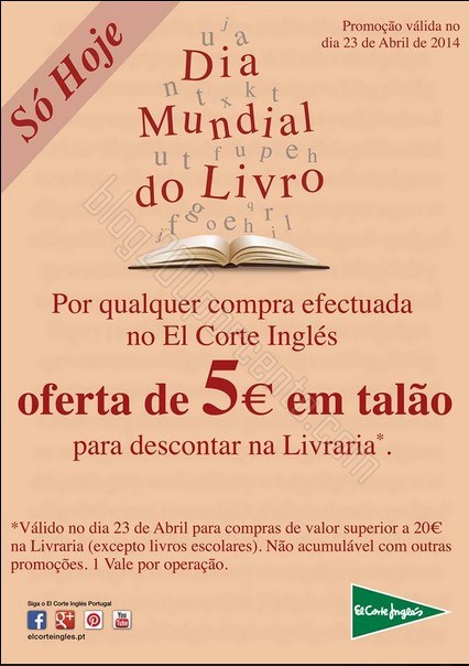 Oferta 5€ em livros | EL CORTE INGLÉS | só hoje 23 abril