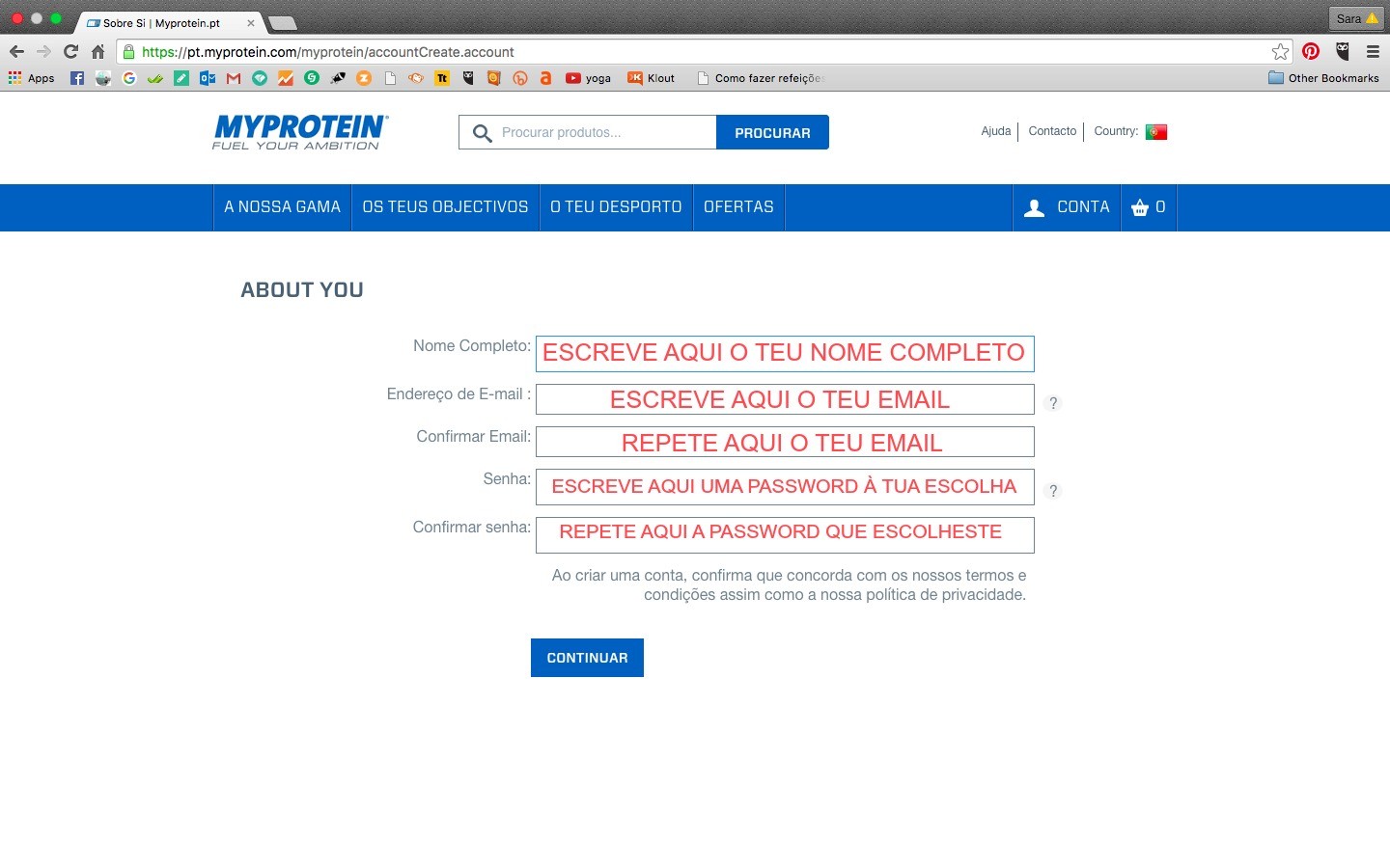 Passo 2 - preencher dados