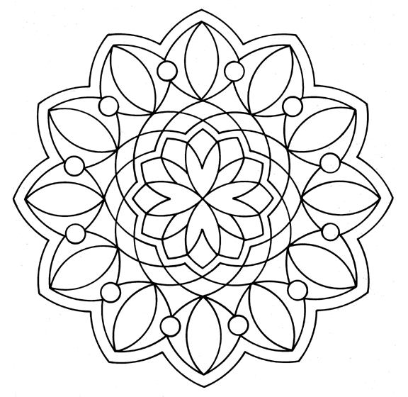 Desenhos Para Pintar e Colorir Mandalas - Imprimir Desenho 036