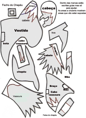 Maquete Chapéu E Vassoura De Bruxa Para Imprimir