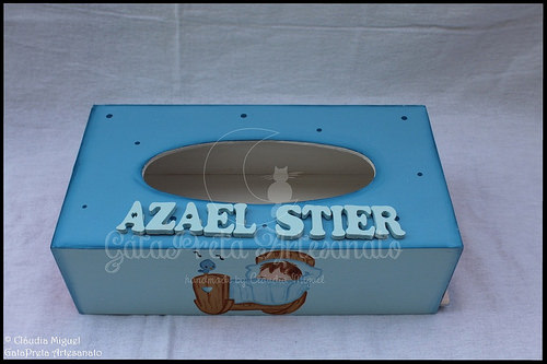 Fraldário, cesta para produtos de higiene, caixa toalhitas e placa de porta 