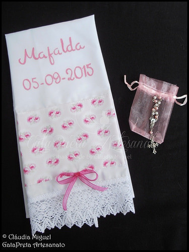 Caixa de batizado e toalha de batismo 