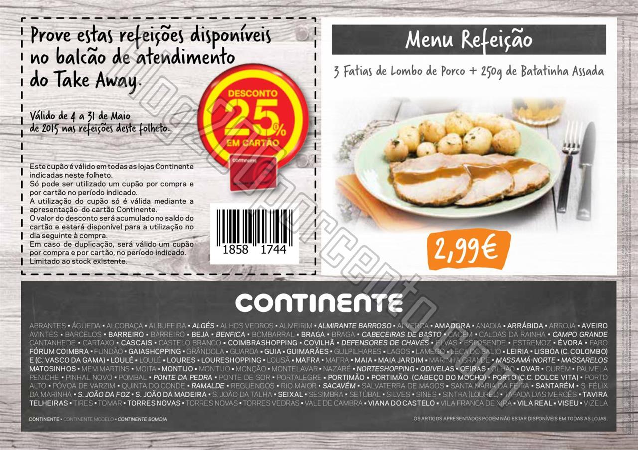 Novo Folheto CONTINENTE Take Away de 4 a 31 maio p