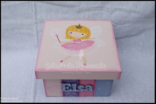 Caixa grande de batizado, caixa de recordações de bebé e moldura 