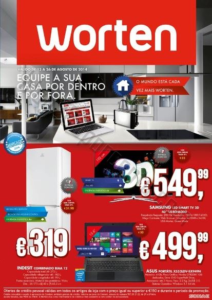 Antevisão Folheto WORTEN Promoções de 13 a 26 agosto