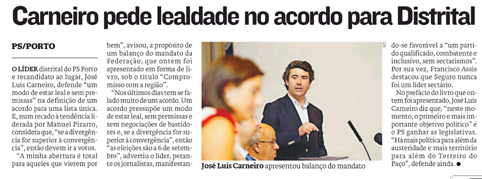José Luís Carneiro eleições distrital PS Porto