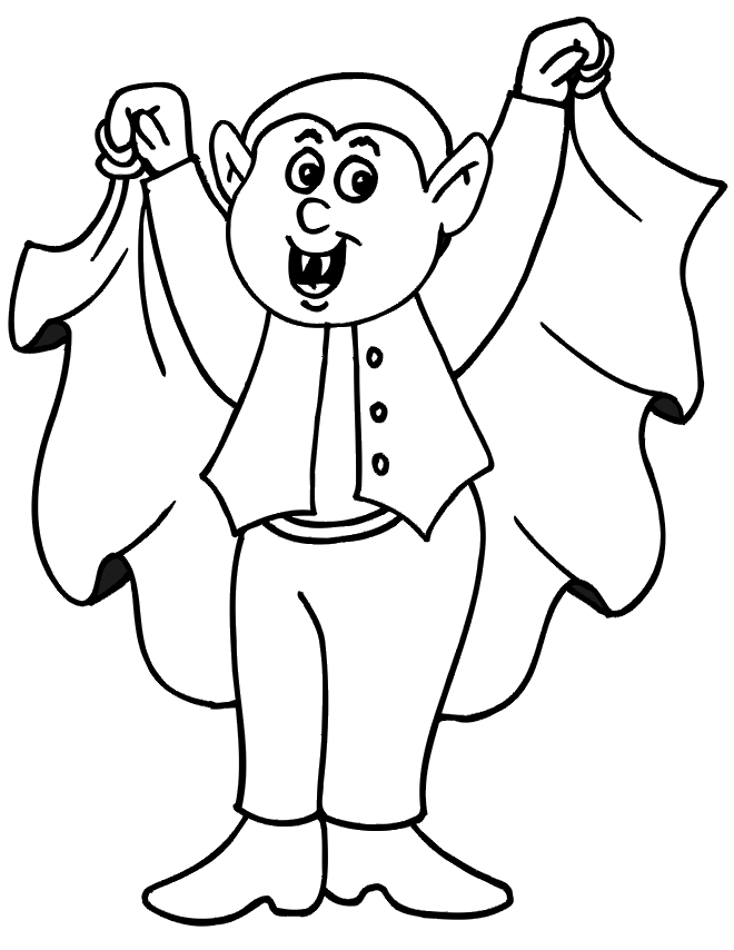 Desenho de Vampiro para Pintar - Imagens para Colorir do Halloween -  Actividades dia das bruxas - Brinquedos de Papel