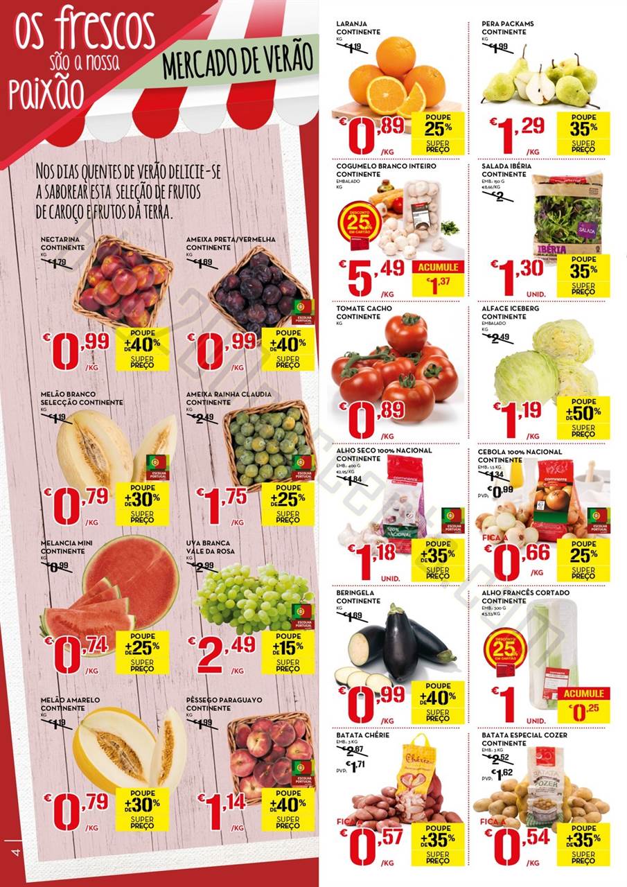 Antevisão Folheto CONTINENTE Promoções de 4 a 1